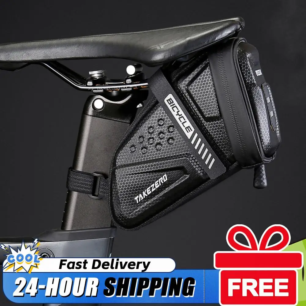 

1L Bike Bag Bicycle Saddle Bag Mini Portable EVA Tool Storage Bag Reflective Rear Seat Bag Splash Waterproof Saddle Riding Bag