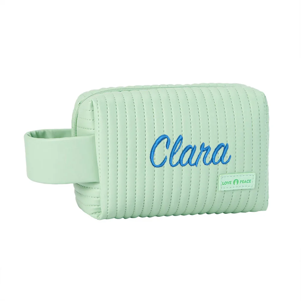 Personalized Custom Makeup Bag, Large Capacity Waterproof Bag, Embroidered Handheld Cosmetic Organizing And Storage Bag