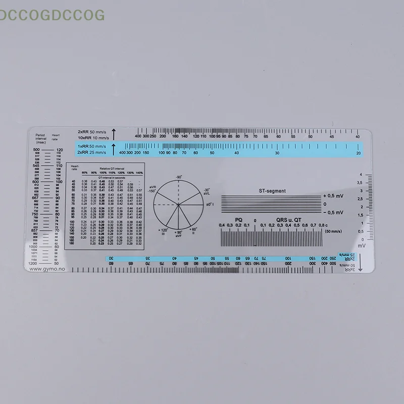 Cardiogram Transparent Soft Heart Rate Ruler ECG Ruler ECG Student Pocket Reference Guide Electrocardiogram Ruler