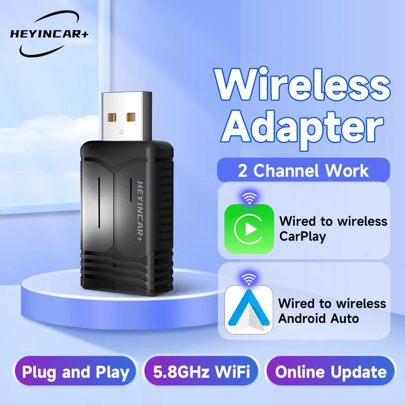 

2025 Wireless Android Auto Adapter Carplay Wireless 2 in1 Smart Dongle For Toyota Kia Hyundai VW Mazda Volvo Benz MG Bmw Honda