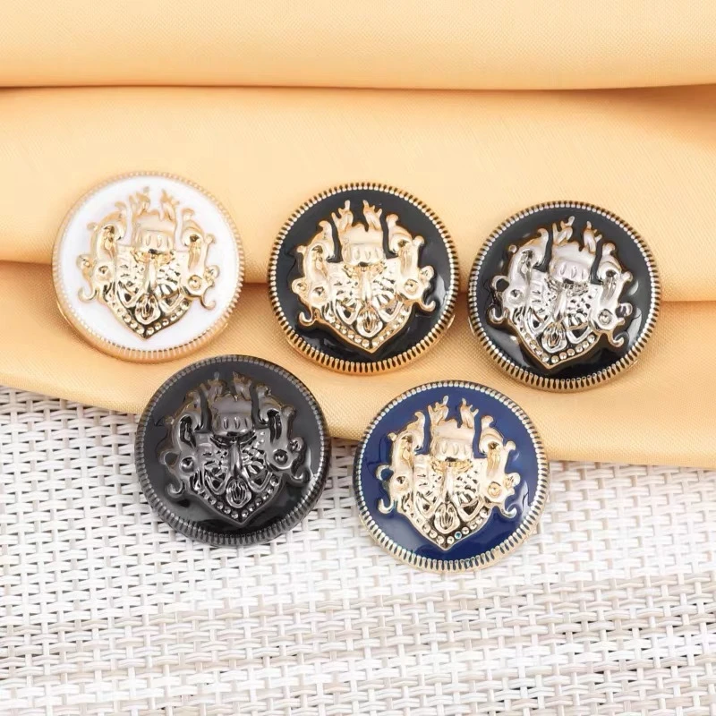 10pcs High Quality Shirt Buttons 10mm Sewing Accessories Fashion Vintage Buttons for Clothing Black Round Metal Jacket Buttons