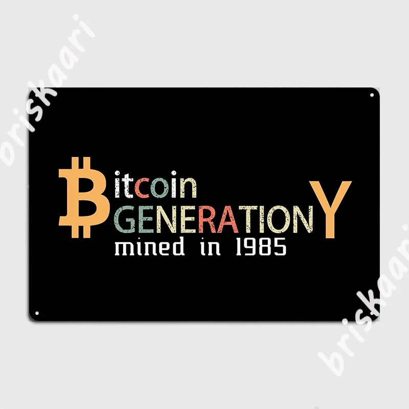 Bitcoin Millenial Crypto Anniversarys 1985 Btc Cryptocurrency Blockchain Gift Poster Metal Plaque Party Tin Sign Poster