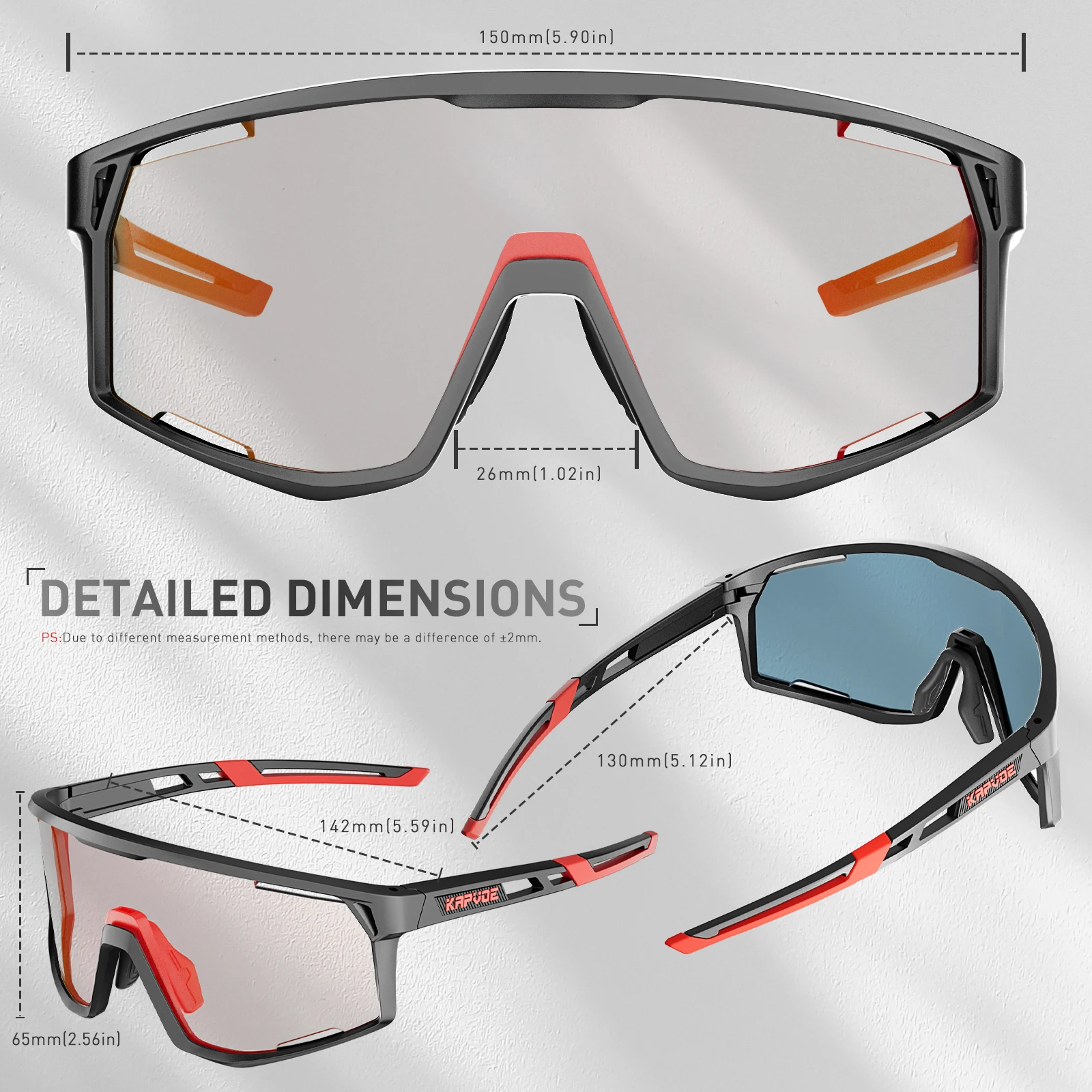 Kapvoe armação fotocromática e lente óculos de sol de bicicleta para homens óculos de ciclismo fotocromáticos uv400 óculos esportivos para dirigir 2024
