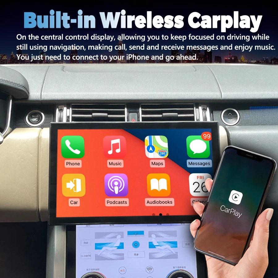 13.3” Car Radio For Land Rover Range Rover Sport L494 L405 2013-2017 Multimedia Head Unit Dual System Android Navigation CarPlay