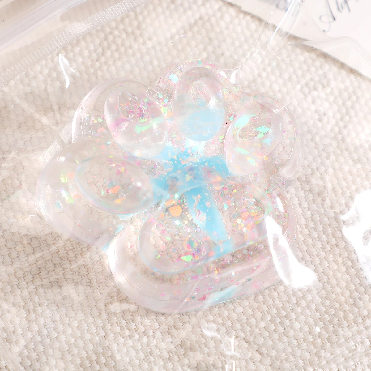Transparent Glitter Colorful Starfish Soft Anti Stress Cat Paw Taba Squeeze Kids Toys Cat's Paw Adult Decompression Sensory Gift