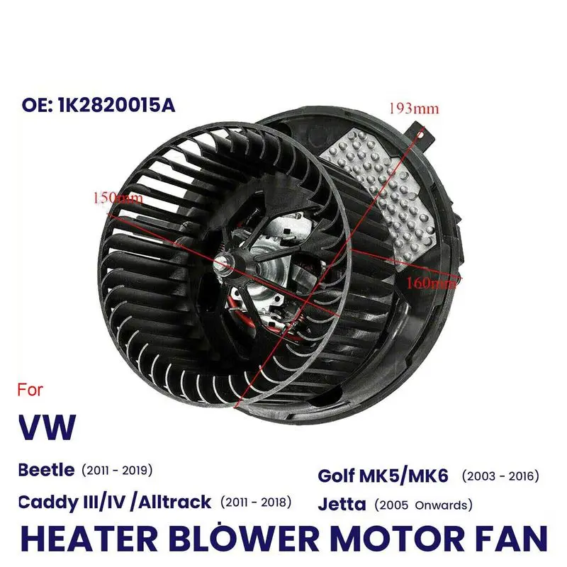 HEATER BLOWER MOTOR FAN FOR VW BEETLE CADDY GOLF MK5 MK6 PLUS JETTA 1K2820015