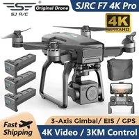 SJRC F7 Pro 4K Camera Drone 3 Axis Gimbal Profesional 5G GPS Brushless Motor Quadcopter Max Flight Time is 25 Minutes RC Dron