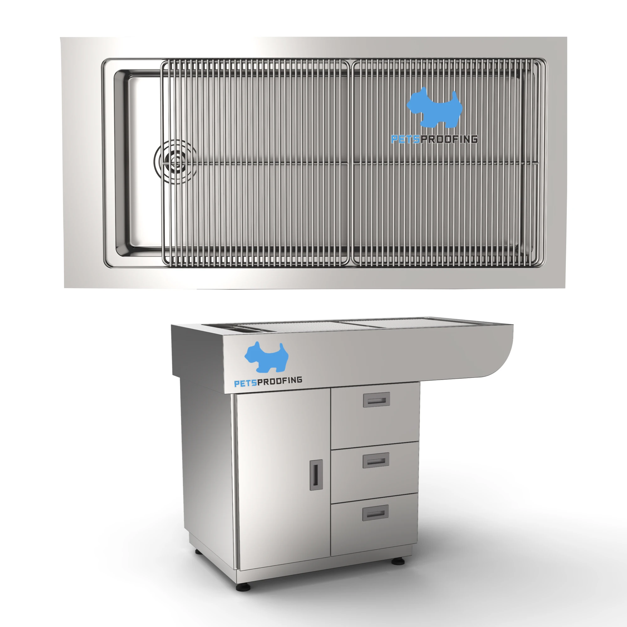 

Stainless Steel Pet Exam Table Drawers Veterinary Equipment For Puppy Dog Treatment Animal Diagnosis Waste Disposal Cabinet