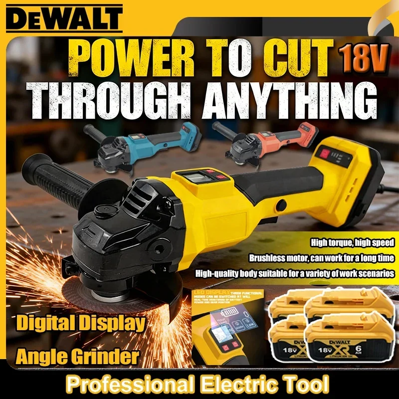 

Угловая шлифовальная машина Dewalt 125 мм, бесщеточная, с цифровым дисплеем, для полировки металла/дерева, совместима с аккумуляторами Makita/Milwaukee 18В