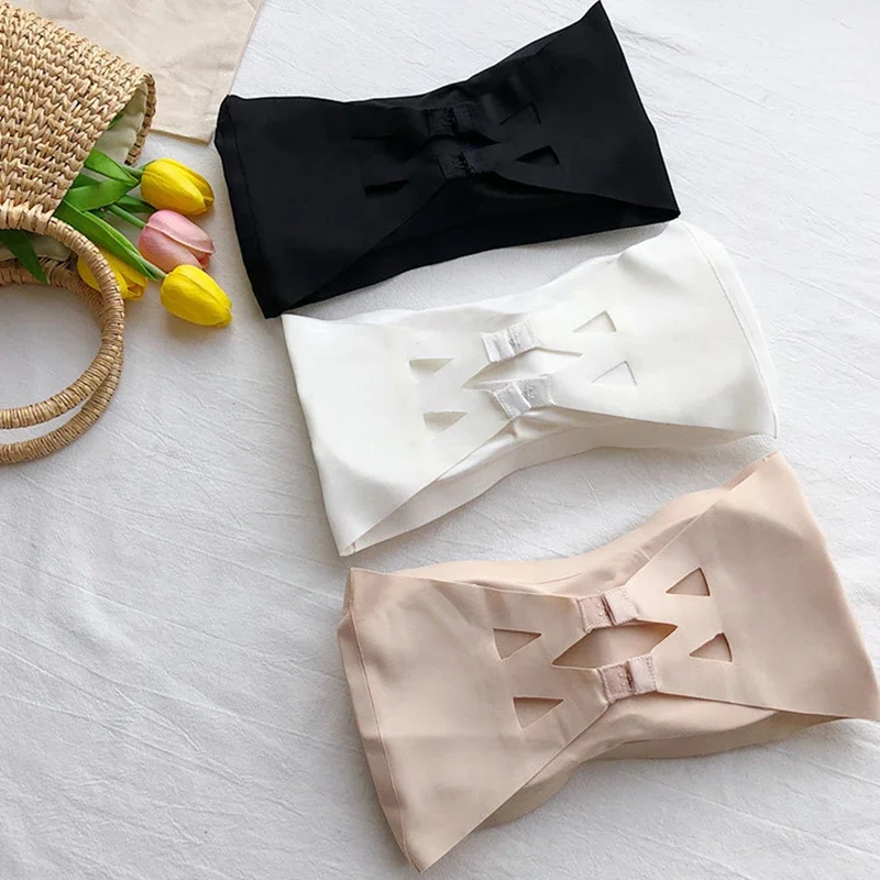 Womens Seamless Tube Tops Bralette Women Invisible Push Up Bra Intimates Strapless Breathable Underwear Tube Bra
