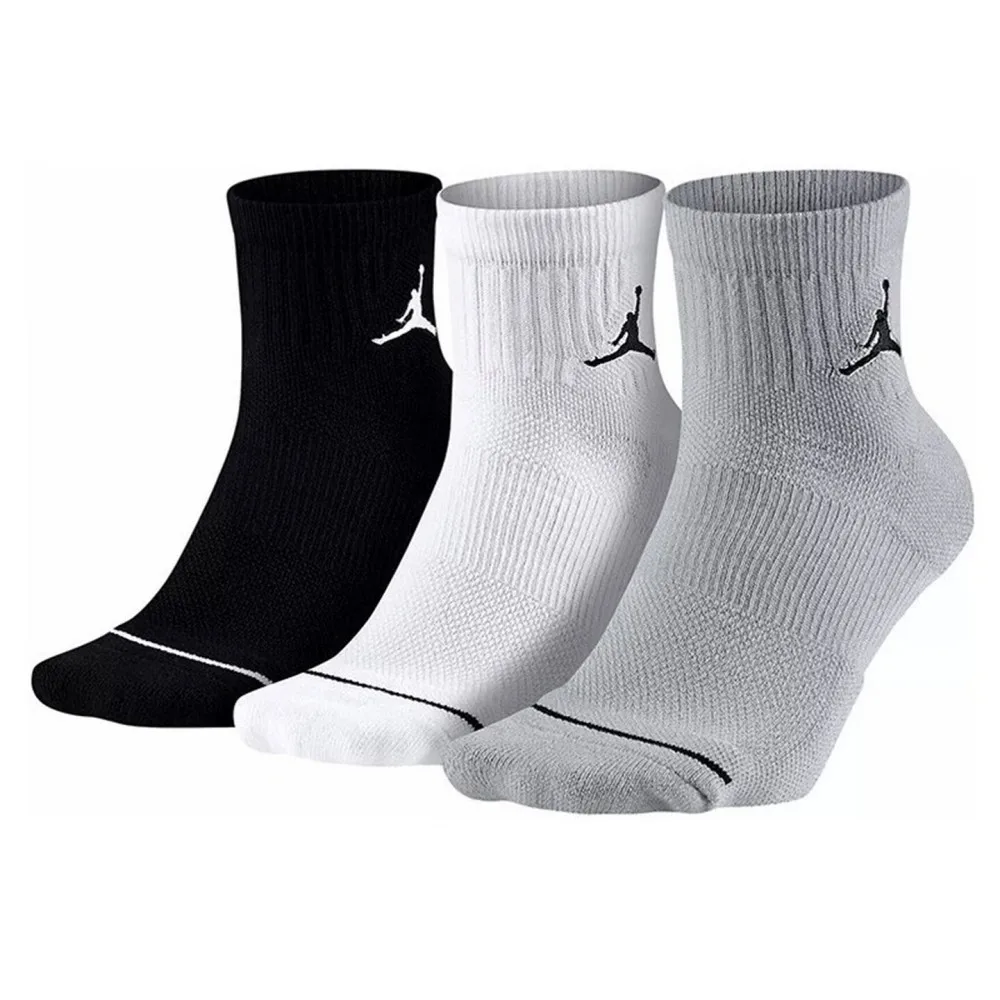 Nike Air Jordan Men's and Women's Mid-Calf Sports Socks, 3-Pack, Breathable Basketball Socks SX5544-017