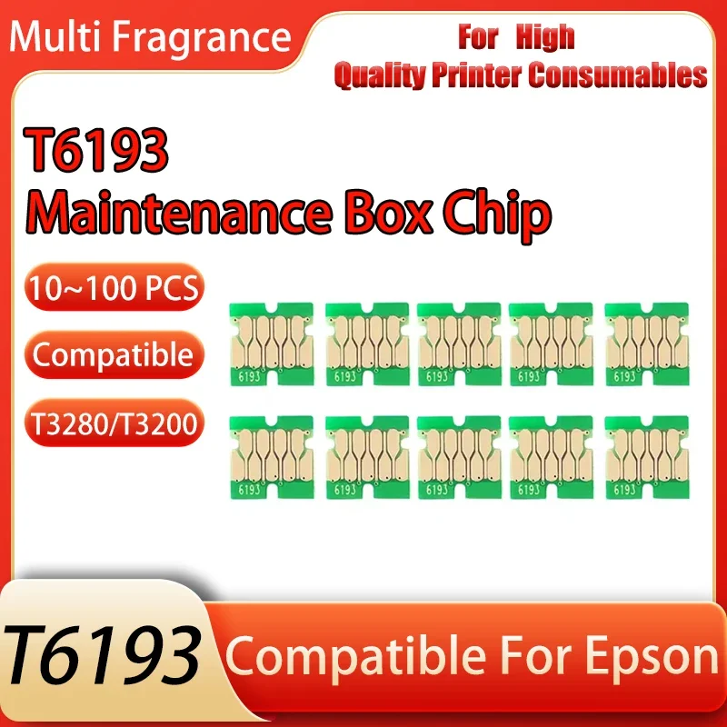 

10/20/30/40/50/60/70/80/90/100 PCS T6193 Maintenance Box Chip For Epson T7070 T3270 T5270 T7270 T3080 T5080 T7080 T3280 Printer