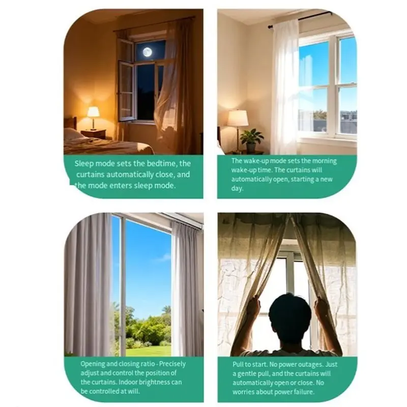 QWE-Tuya Wifi Smart Curtains Motor Electric Window Curtains Opener