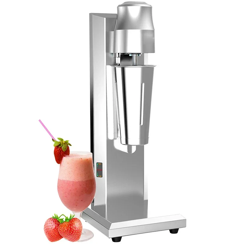 Stainless Steel Single-Head Milkshake Machine, Bubble Tea Blender/Milk Frother, Micro Switch, Adjustable Speed