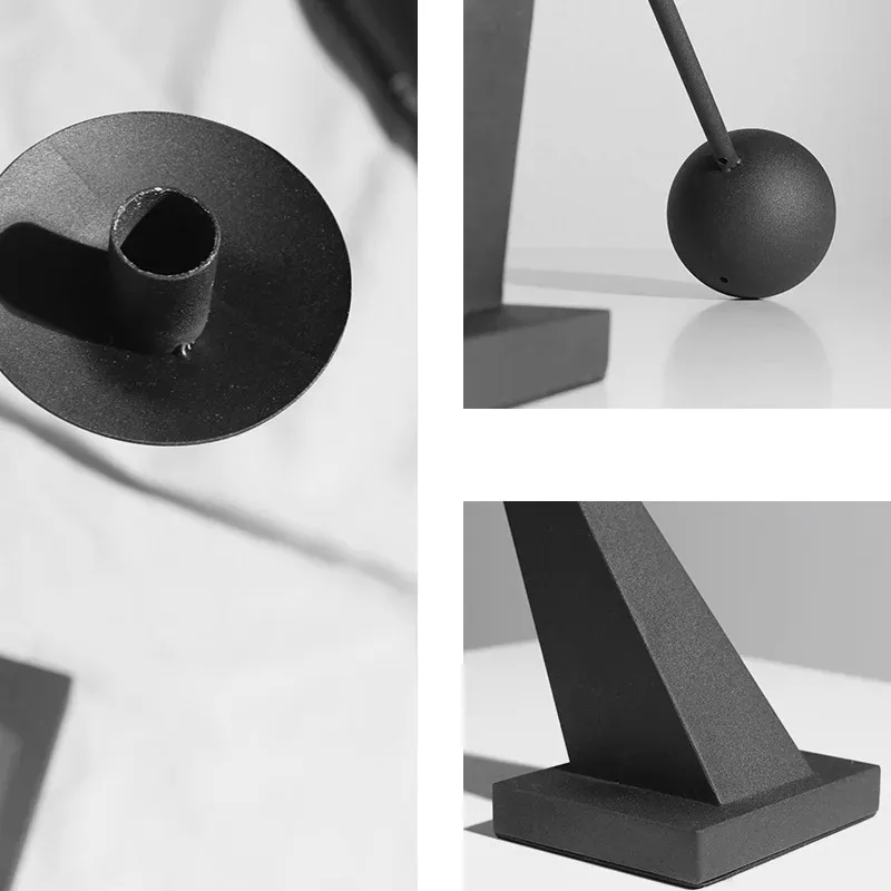 Modern Metal Candlestick High-end Housewarming Decor Romantic Dinner Candle Holder Restaurant Desktop Art Ornament view 4
