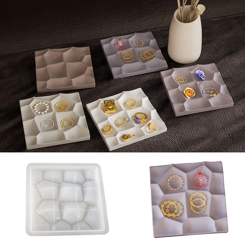 

Storage Tray Epoxy Resin Mold DIY Irregular Square Storage Tray Silicone Mould Home Desktop Decoration Crafts Making Art Gifts