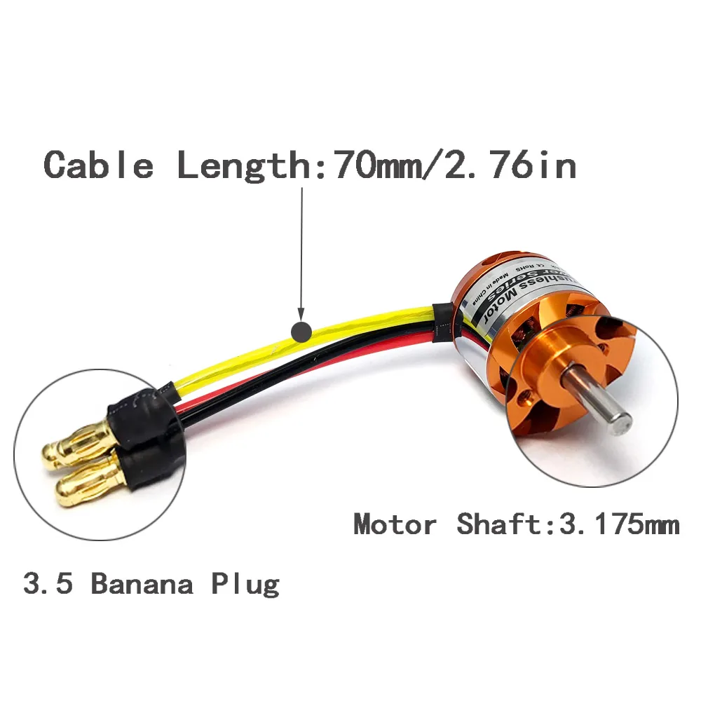 Hobbyocean RC Motor D2826 2826 Brushless Outrunner Motor 930KV 1000KV 1400KV 2200KV 40A ESC For RC Aircraft Plane Multi-copter