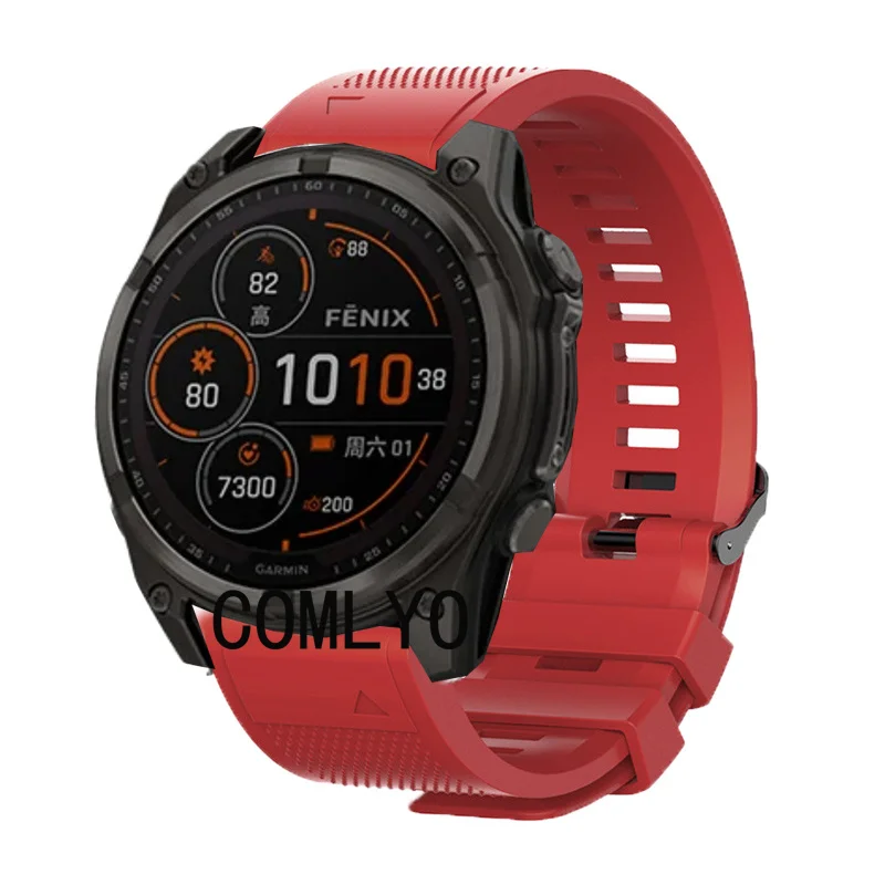 For Garmin Fenix 8 51MM 47MM E AMOLED Solar Strap Smart watch Silicone Quick fit Wristband Belt Charging Port Plug cover