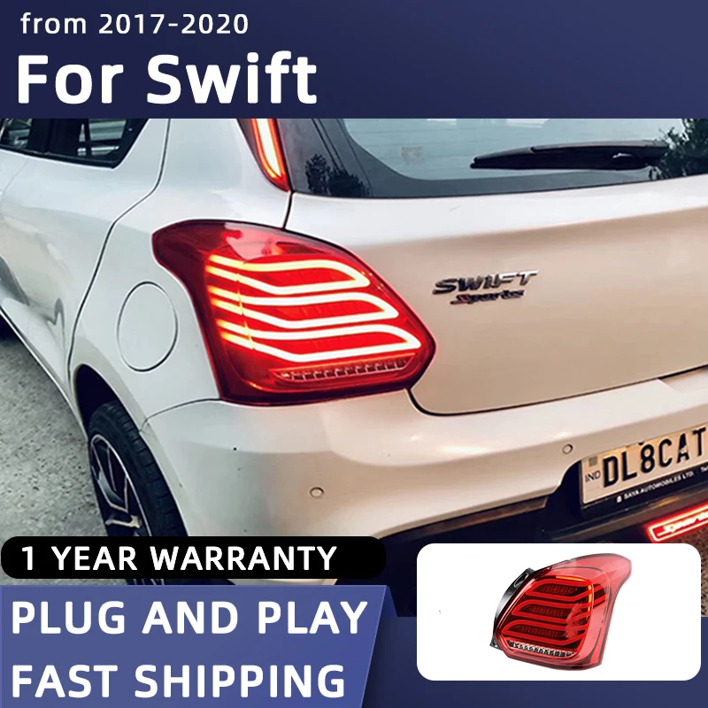 

Автостайлинг, задние фонари для Suzuki Swift светодиодный Tail 2017-2020, задний фонарь Swift DRL, Задний сигнал поворота, автомобильные аксессуары