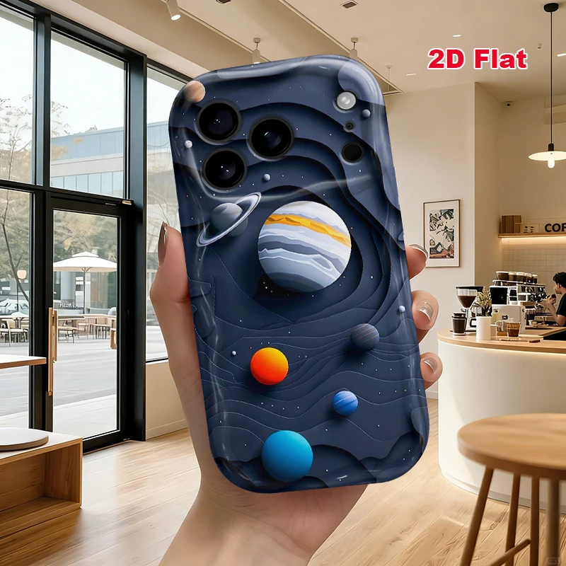 2D Flat Soft Silicone Phone Case For iPhone 17 Pro Max 16 18 Pro 13 11 15 14 Plus 12 17 16E 17Promax Shockproof Transparent Funda Cover