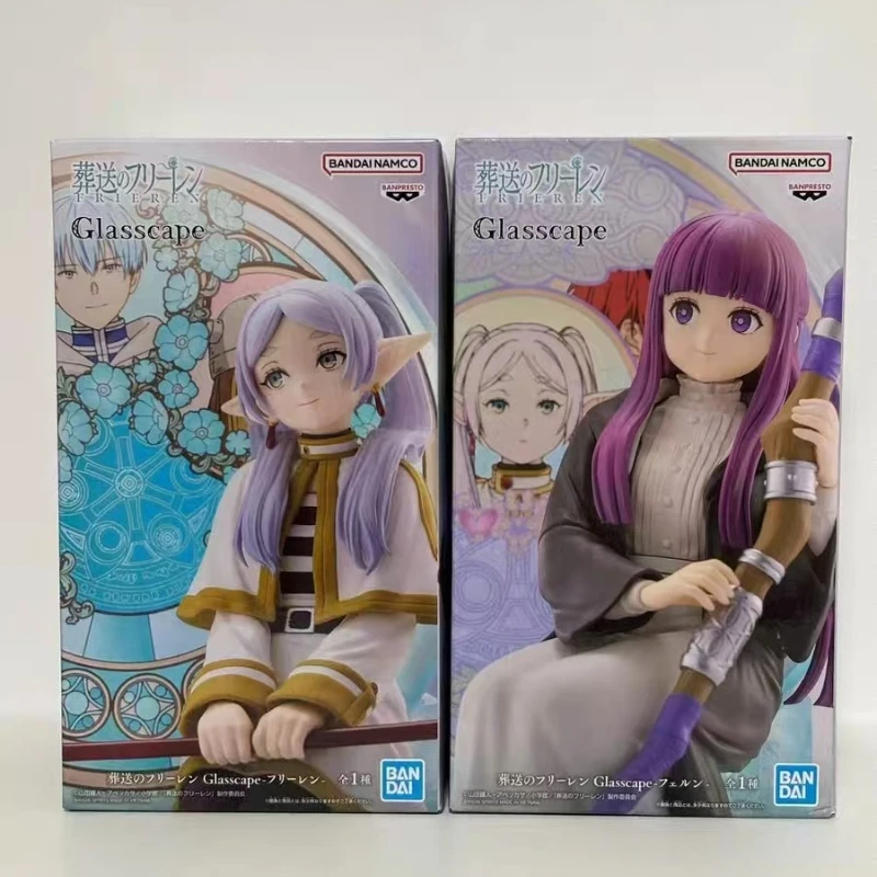 Oryginalna figurka akcji BANDAI Frieren Beyond Journey's End Glasscape Fern Frieren z PVC, zabawka, figurka anime, model kolekcjonerski, lalka