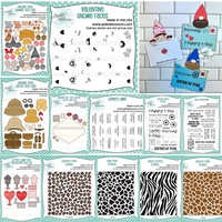 Gome 2025 Valentine's Day Street Lamp Animal Metal Cutting Dies Faces Clear Stamps Leopard Print Stencil DIY Scrapbook Card New