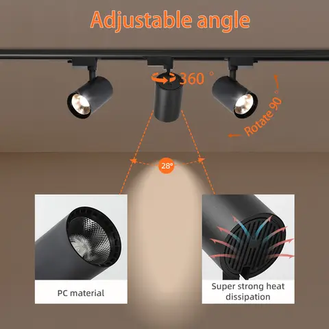 LED-skenlampa 220V takspotlight LED 12/20/30/40W taklampa för vardagsrum kök linjebelysning skena system spotlight set 10 best sales LED-skena - №6