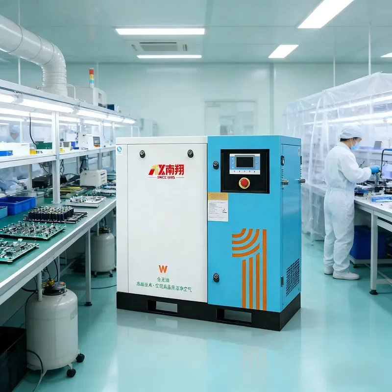 Nanxiang High Efficiency Oil Free Scroll Air Compressor 30kW 113CFM Belt Driven Silent Type Industrial Oil-Free Air