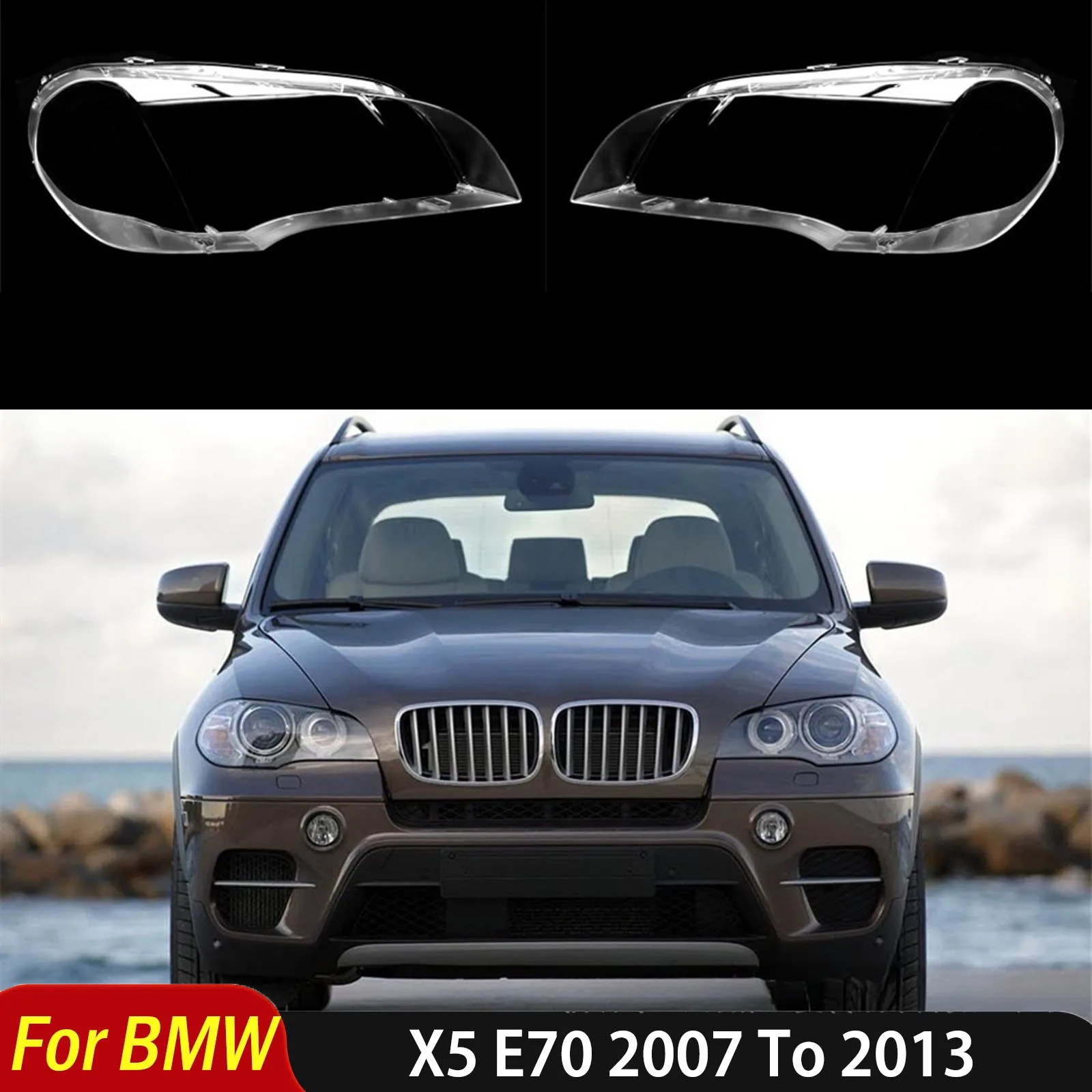 

For BMW X5 E70 2007 To 2013 Auto Front Headlight Cover Lens Transparent Glass Headlamps Lampshade Lamp Tail Lights Guards Shell