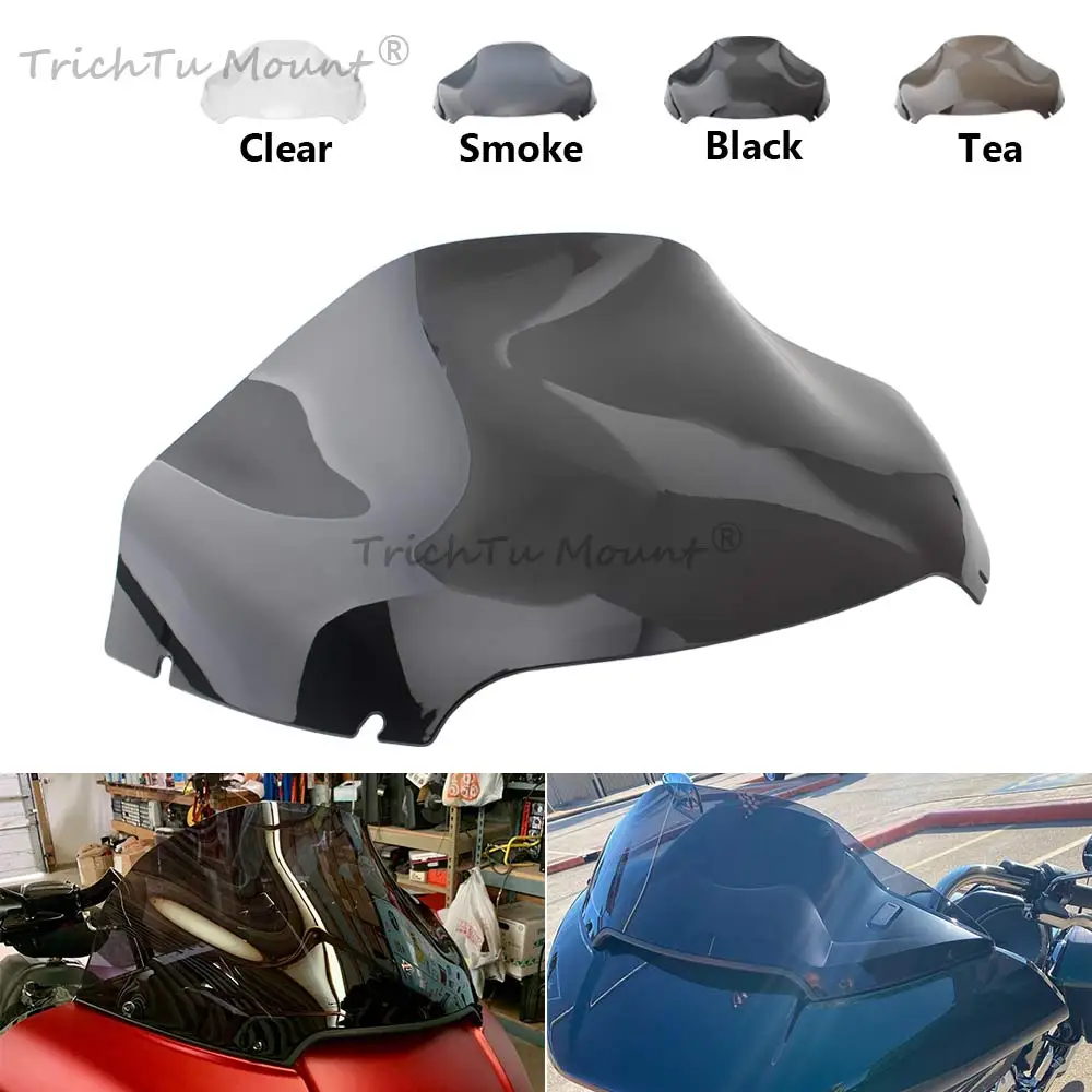 

Motorcycle Wave Windshield Windscreen Upper Fairing Deflector For Harley Touring Road Glide FLTR Ultra FLTRU FLTRX CVO 2015-Up