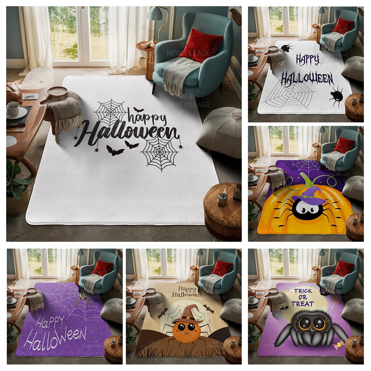 House entrance carpet Home door mat Living Room Bath Foot bathroom non-slip water absorption rugs Halloween Autumn Pumpkin cute