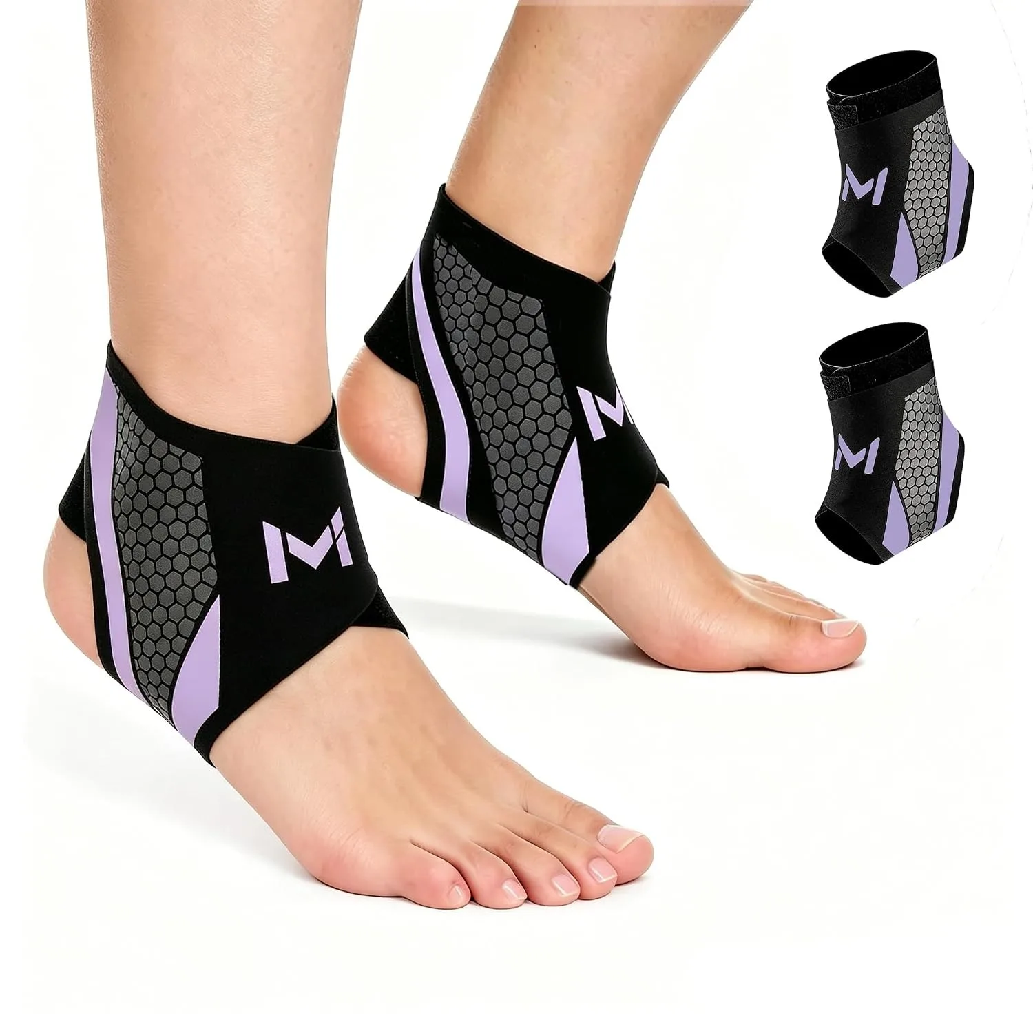 1Pcs Ankle Brace,Adjustable Lace-Up Ankle Support with Stabilizing Straps,Breathable Compression Ankle Sleeve for Sports