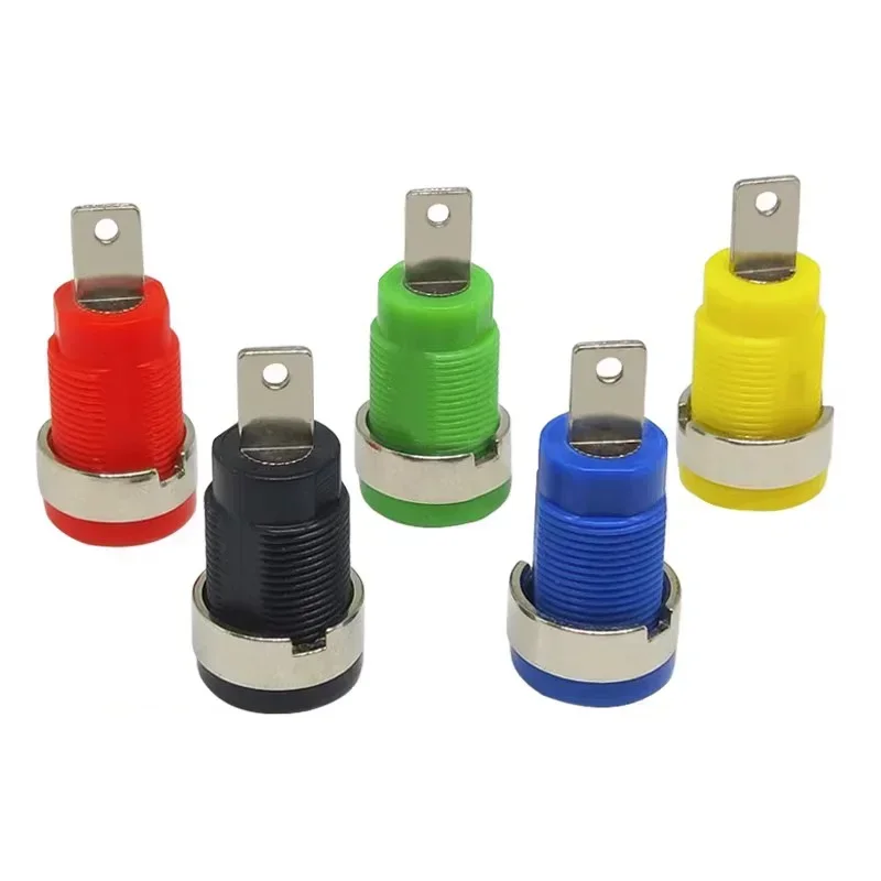 40PCS 32A 4mm 5 Colors Banana Socket Terminal Female Jack Panel Mount Socket Binding Post Wire Connector Insulated Safety