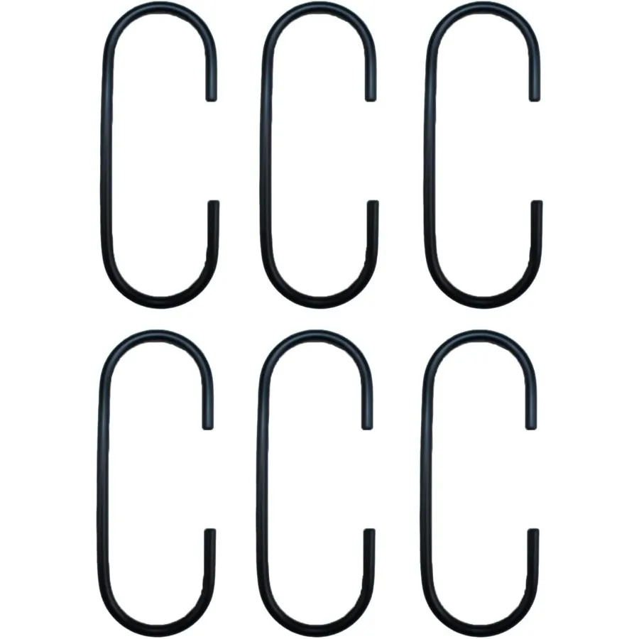 سبائك الألومنيوم C شكل السنانير 6 قطعة السنانير الثقيلة Multifutiol الأسود خزانة الملحقات لتعليق الملابس المناشف حقيبة الأحذية Sc