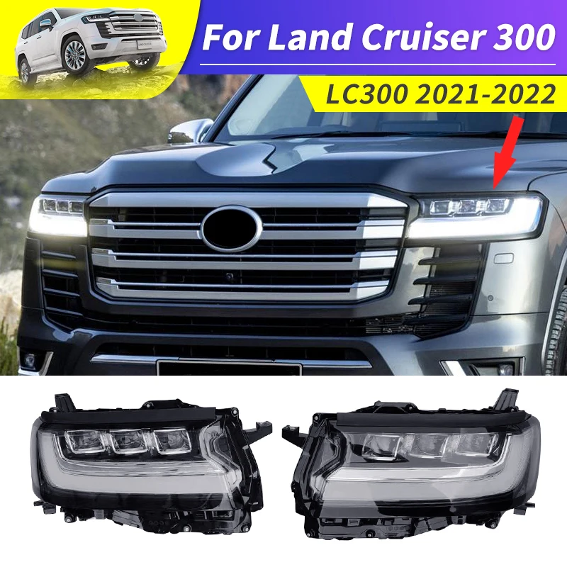 For Toyota Land Cruiser 300 2022 LED DRL Headlight Modification Accessories LC300 J300 Exterior upgraded parts body kit Tuning