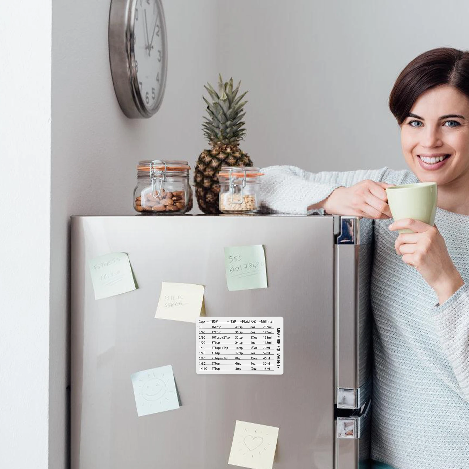 

Conversion Chart for Cooking Magnetic Reusable Measure Equivalents Chart Lightweight Compact Baking Kitchen Supply