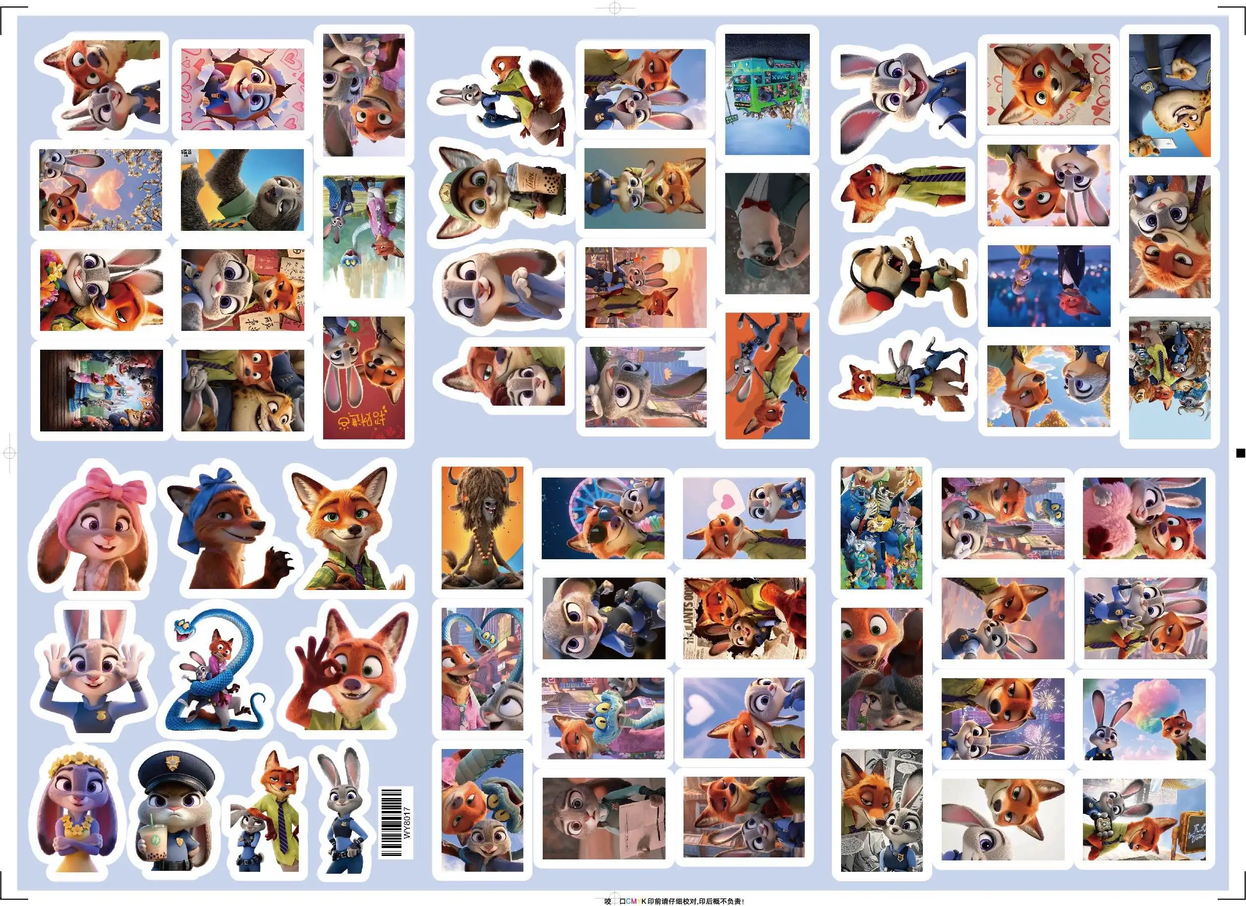 Adesivo Zootopia Nick Wilde Judy Hopps Gary Decorazione fai da te Skateboard Laptop Bagagli Adesivo per telefono moto Decalcomanie Giocattolo regalo