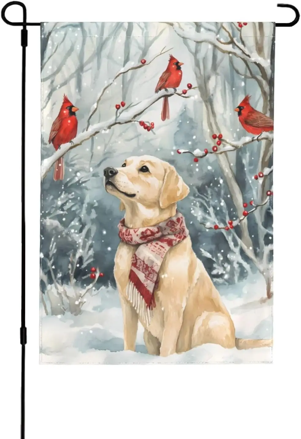 Christmas Labrador Dog Garden Flag 12x18 Inch Double Sided All-Weather Polyester Outdoor Flag For Patio Lawn Yard And Garden llz