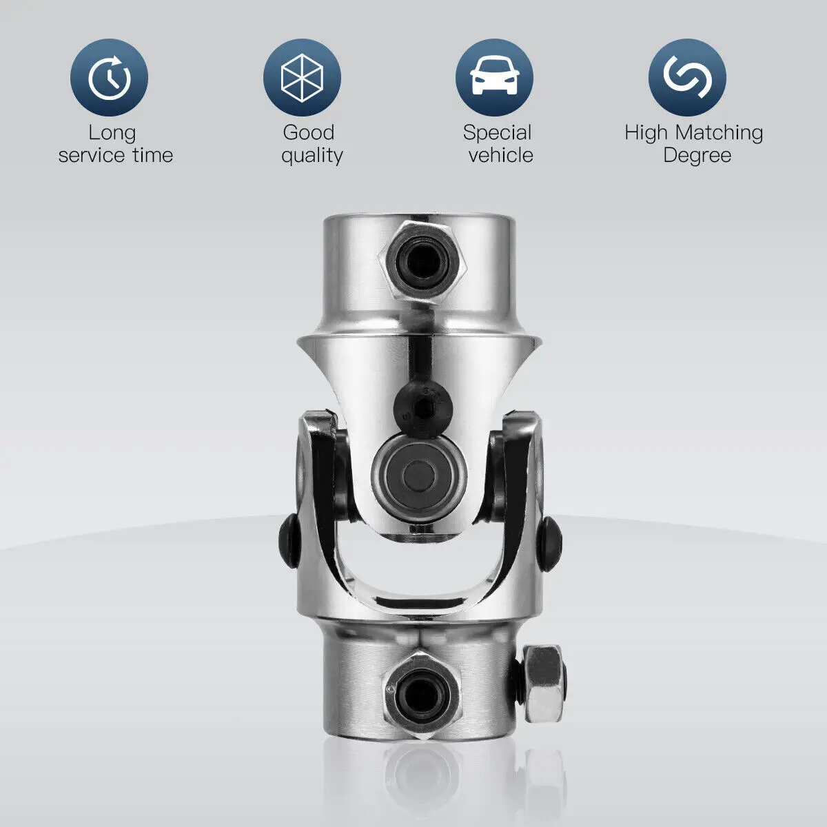 Universal 3/4-36 Spline 3/4 DD U-Joint Silver For Chevy Ford Steering Shaft Coupler