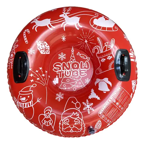 Snow Tube with Handles Inflatable Ski  PVC Sledding Tube Thicken Snow Tubing Winter Snow Tube with Handle Portable Snow Sled