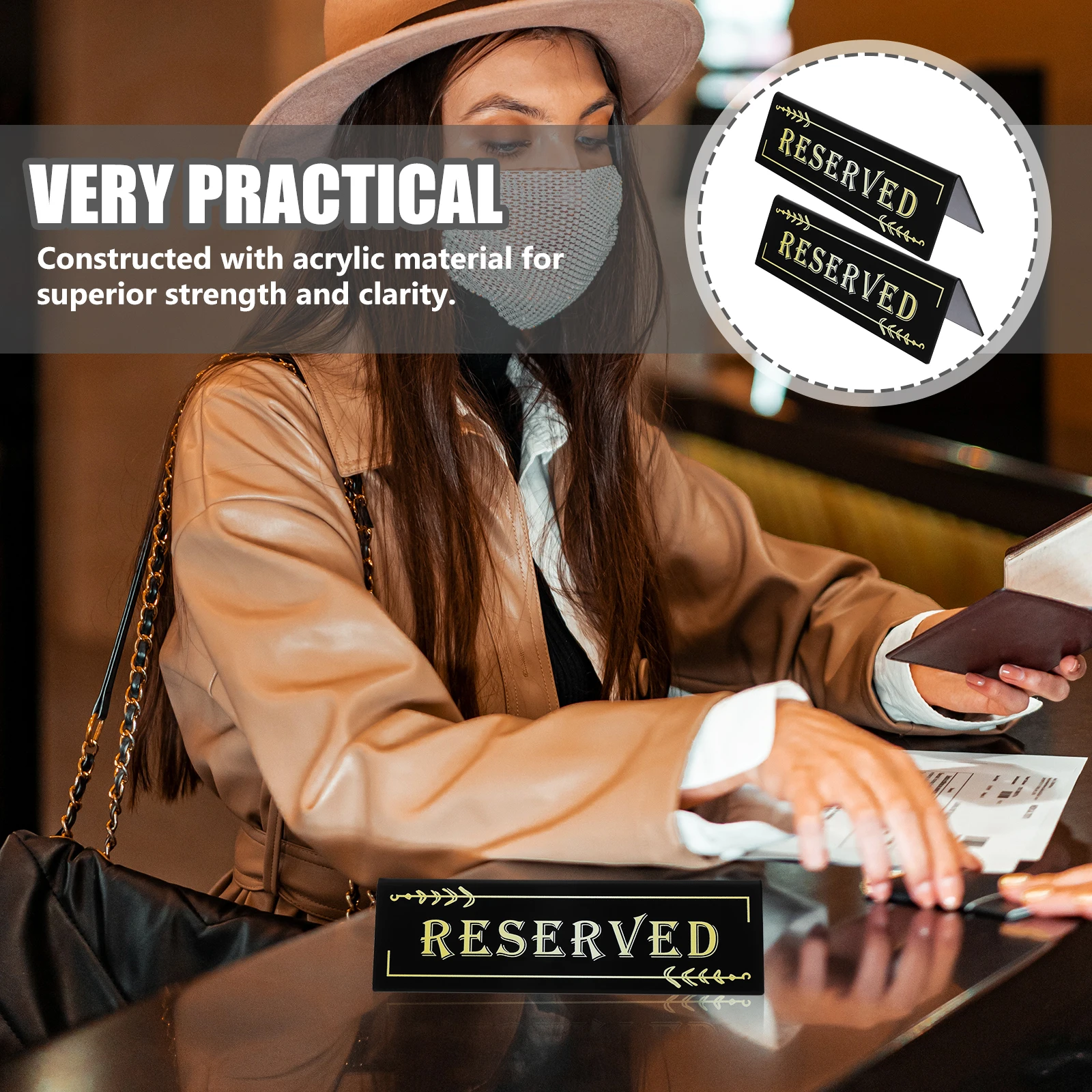 

2 шт. акриловые зарезервированные таблички на столе, стильные карточки для сидения, элегантные декоративные аксессуары для свадебной вечеринки, стола