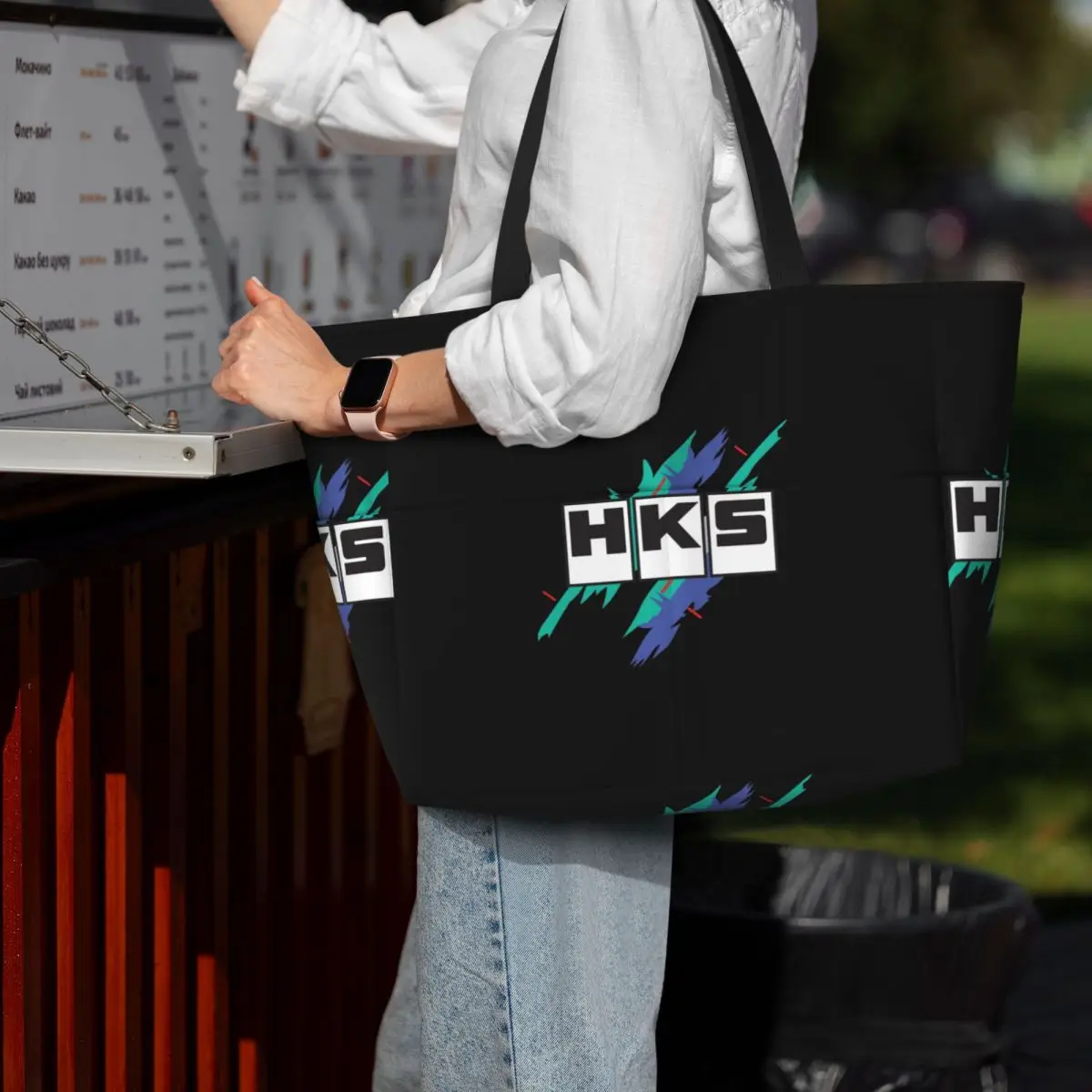 

Hks Vintage Beach Tote Bag Sport Gym Yoga Duffle Large Tote Bag Women Travel Bag Fitness bag