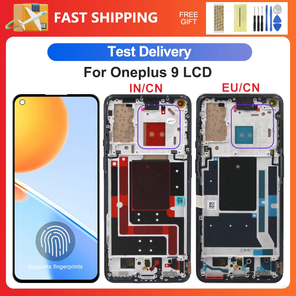 For OnePlus 9 6.55''OEM For 1+9 LE2113 LE2111 LE2110 LE2117 LE2115 LCD Display Touch Screen Digitizer Assembly Replacement