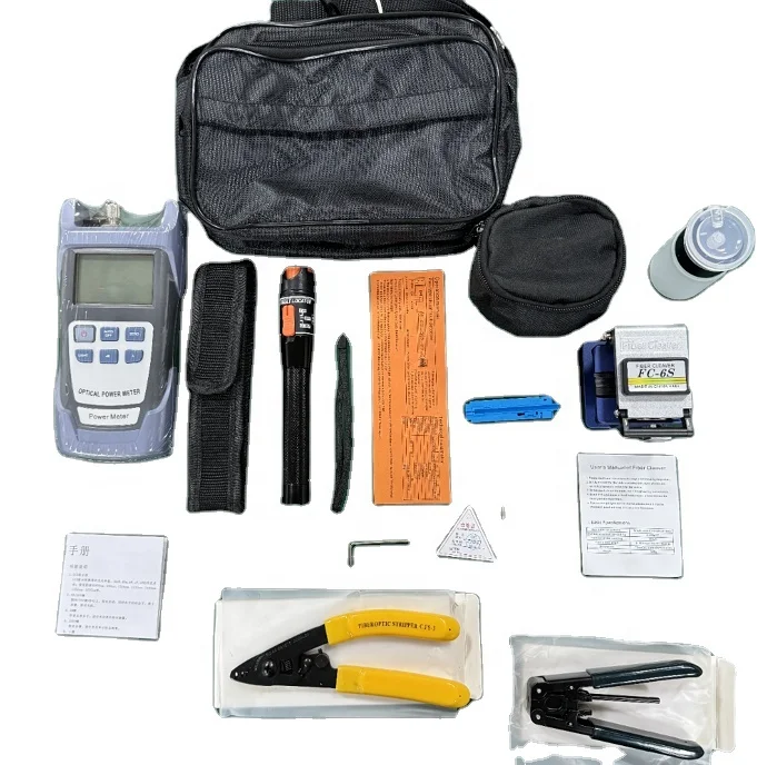 Fiber Tool Kit With Optical Power Meter And Vfl And Optical Power Meter And Fc 6s Cleaver For Ftth Tool Kits