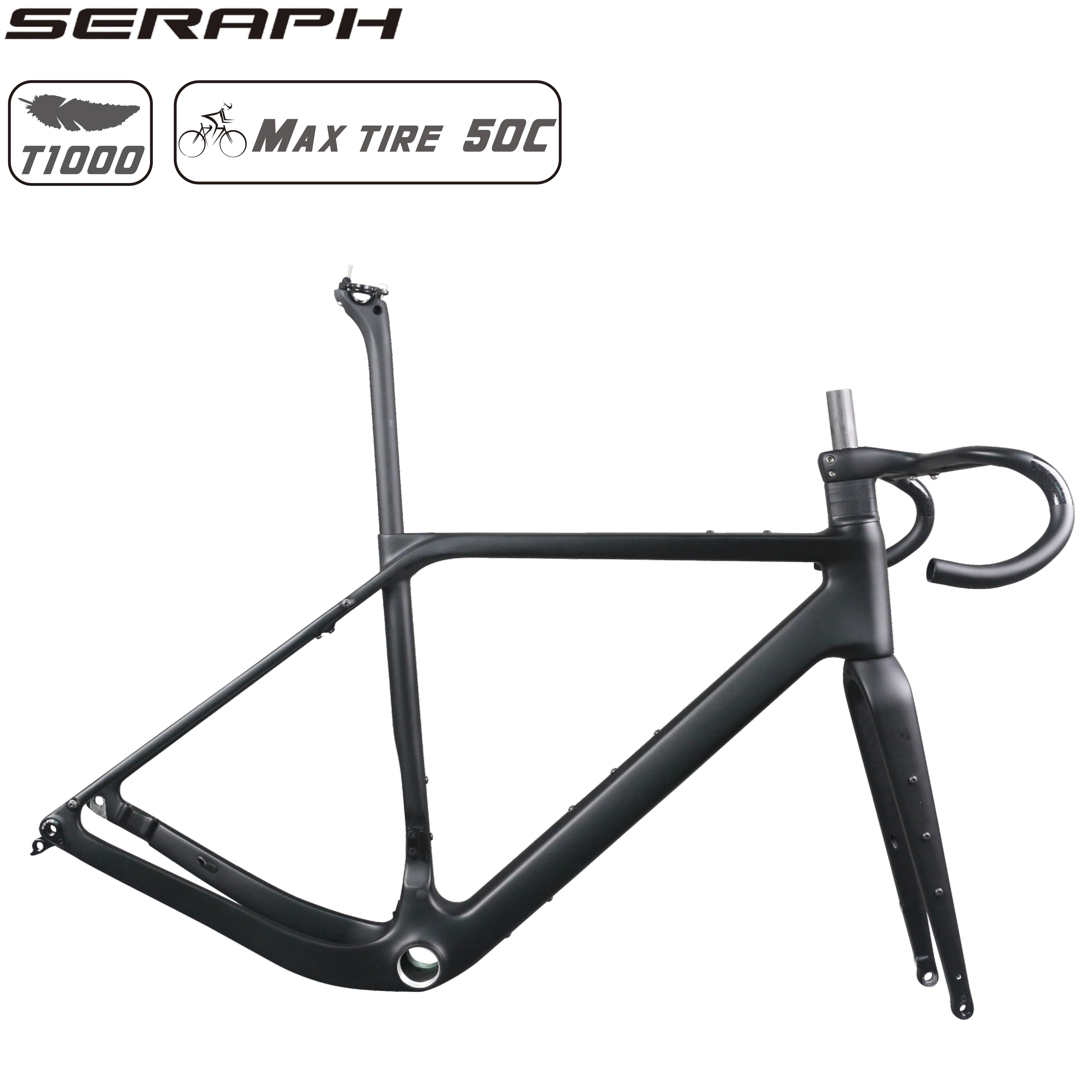 Full Carbon Gravel Bike Frame, Disc Brake, Hidden Cable, Bicycle Frameset, Max Tire 50C  frame , BB386 or T47 BB, BB386