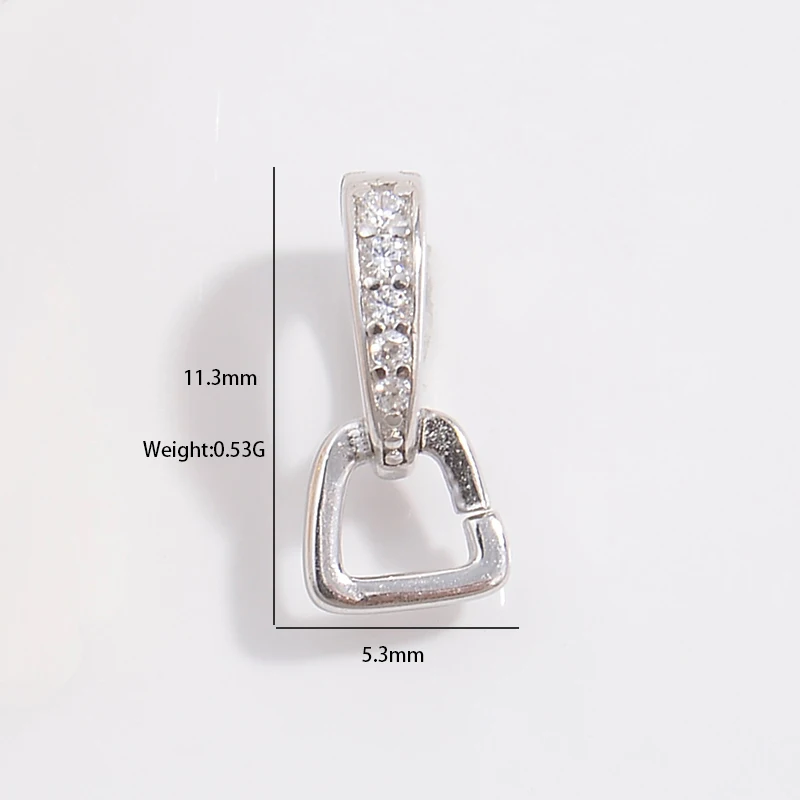 S925 Sterling Silver Zircon Clasps&Hooks Connector Hooks For DIY Necklace Jewelry Making Accessories wholesalee SK69