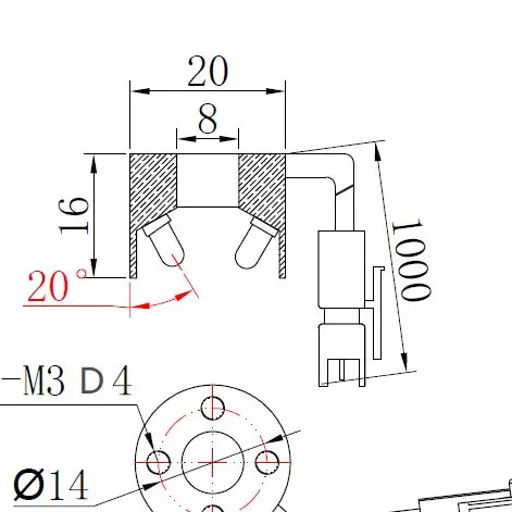 Industrial Light Source Ring  Light Source Machine Vision Led Highlighting Ring Industrial Camera Defect Detection RI2020