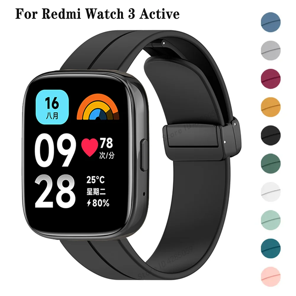 For Xiaomi Redmi Watch 3 Active Silicone Strap Replacement Wristband Folding Buckle Bracelet For Redmi Watch3 Active Accessories