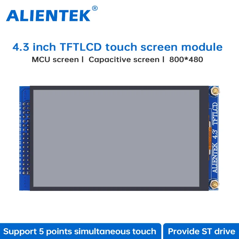 ALIENTEK-MCU LCD Touch Screen Display Module, Monitor para Arduino, TFT, 800x480 Resolução, ESP32, 4.3"