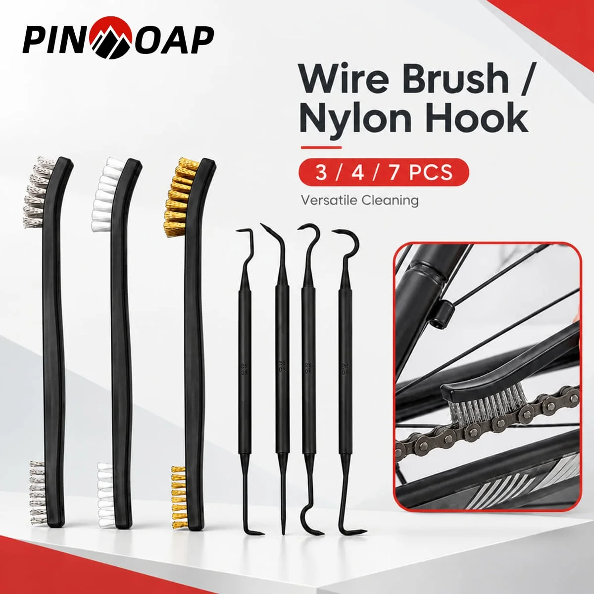 PINMOAP Detail Cleaning Brush Pick Set Double Ended Slim Handle for Car Interior Crevices Dust Debris And Grime